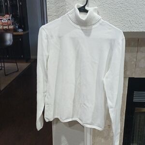 Talbots Ribbed White Sweater